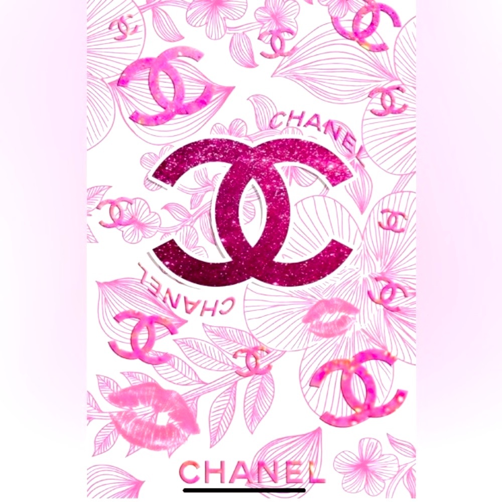 NWT Luxury 20x30 Poster print Pink Logo with Floral Accents| Modern wall decor